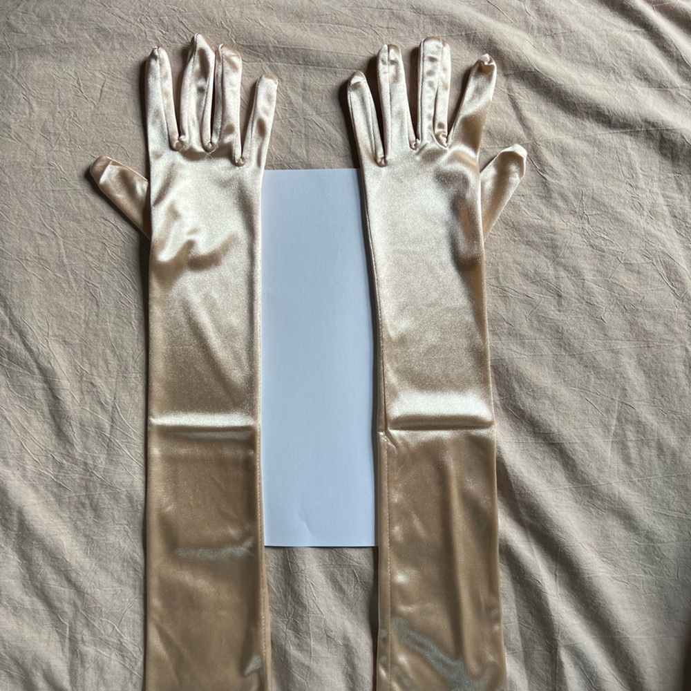 Champagne Satin Opera Gloves